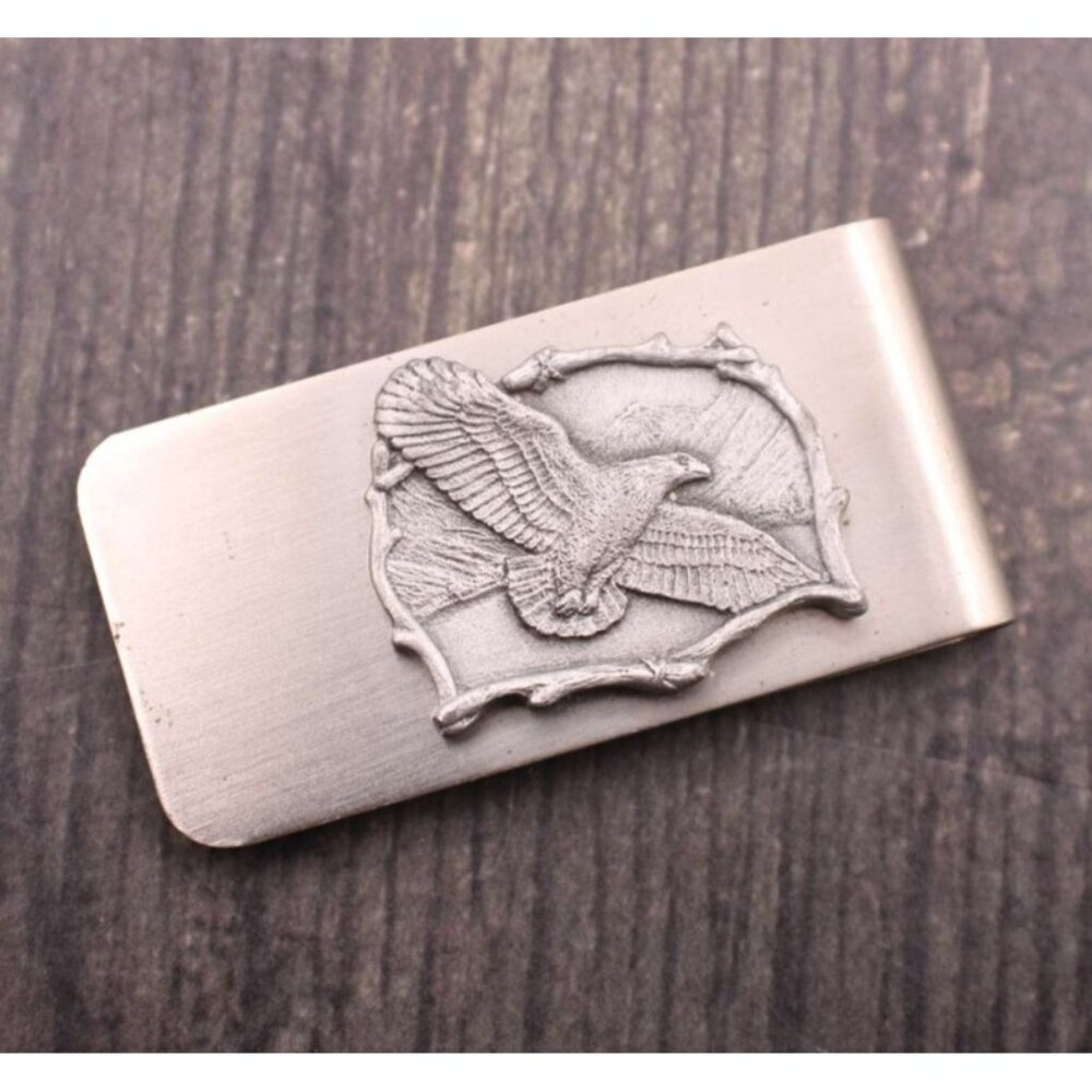 NEW Eagle Wildlife Money Clip Card Holder Pocket Stainless Steel 3D Strong